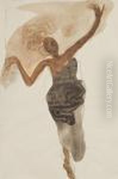 Danseuse Cambodgienne Oil Painting by Auguste Rodin