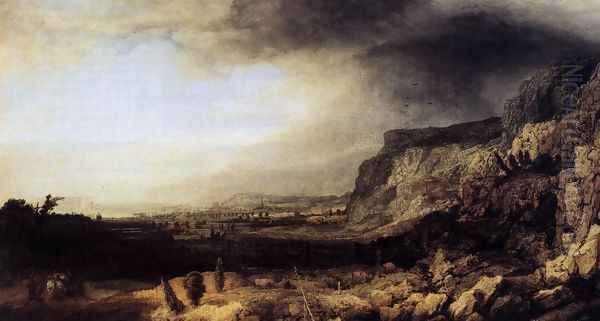 Mountainous Landscape c. 1633 Oil Painting by Hercules Seghers