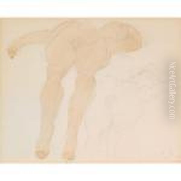 2 Reclining Nudes Oil Painting by Auguste Rodin