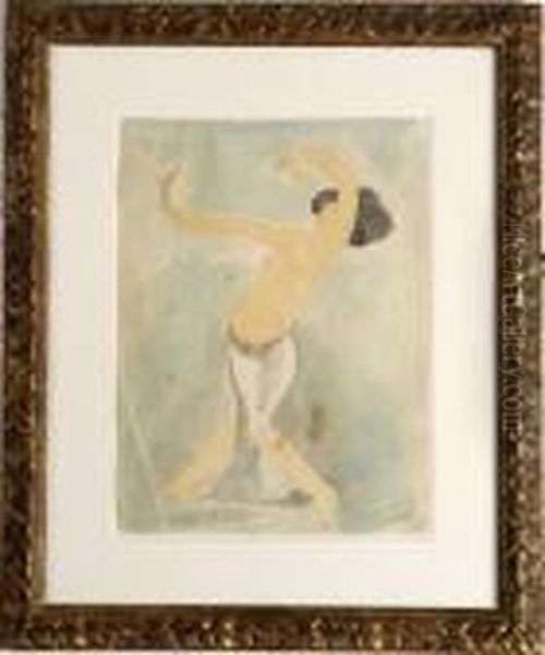 Cambodian Dancer Oil Painting by Auguste Rodin