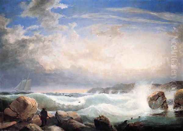 Rafe's Chasm, Gloucester, Massachusetts Oil Painting by Robert Salmon