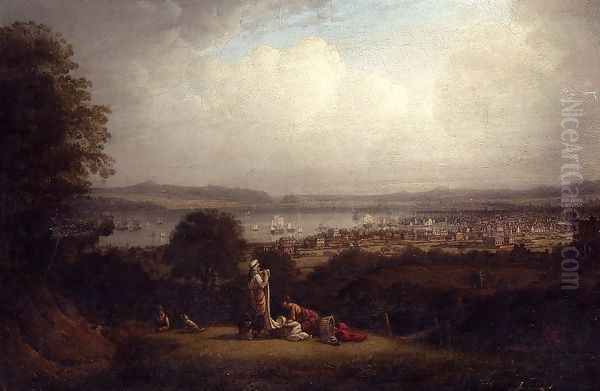 View of Greenock, Scotland, and the Bay of St. Lawrence Oil Painting by Robert Salmon