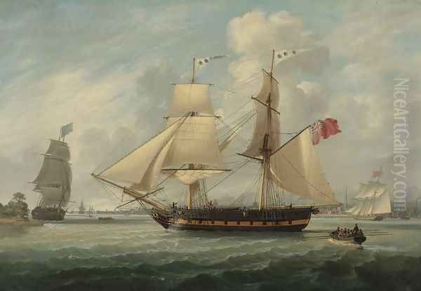 Brig Entering Liverpool Oil Painting by Robert Salmon