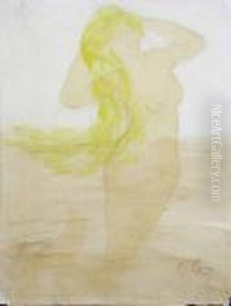 Drawing Of A Mermaid Oil Painting by Auguste Rodin