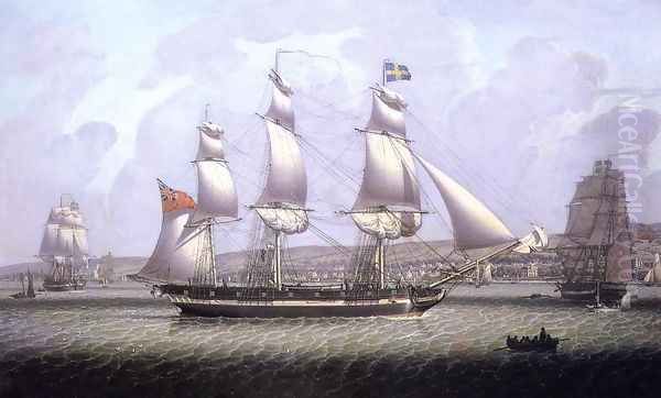 A Frigate of the Baltic Fleet off Greenock Oil Painting by Robert Salmon