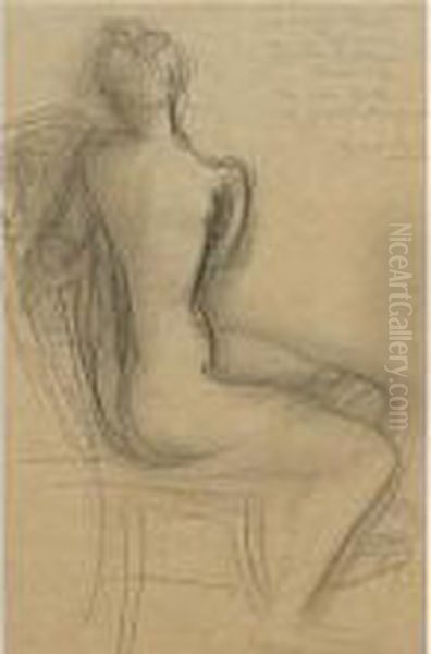 Seated Nude Oil Painting by Auguste Rodin