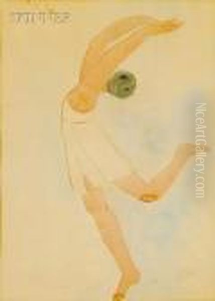 La Danseuse En Position Attitude Sur Demi Pointe Oil Painting by Auguste Rodin