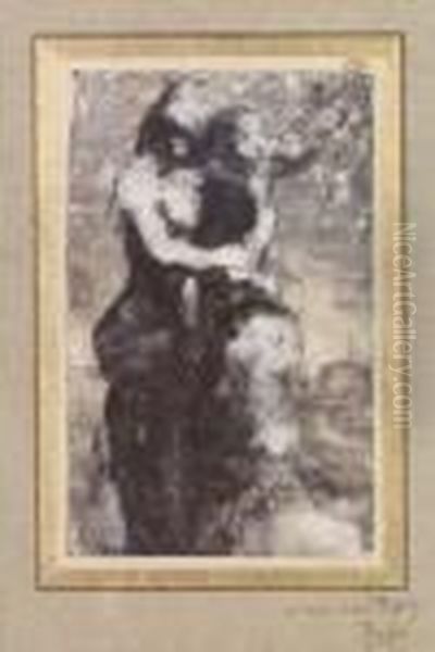 Signed Oil Painting by Auguste Rodin