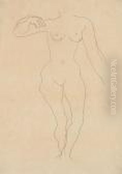 Femme Nue Oil Painting by Auguste Rodin