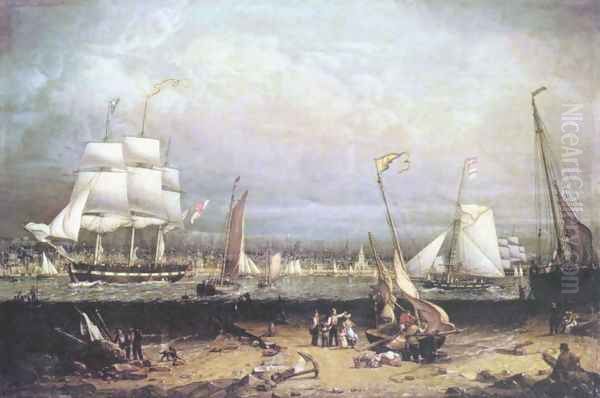 Liverpool Harbor Oil Painting by Robert Salmon