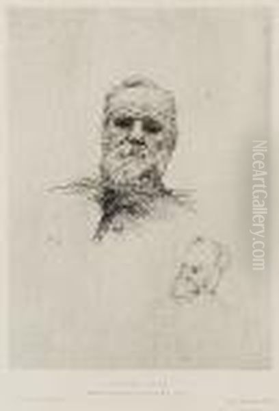 Victor Hugo (deltiel Rodin 7) Oil Painting by Auguste Rodin