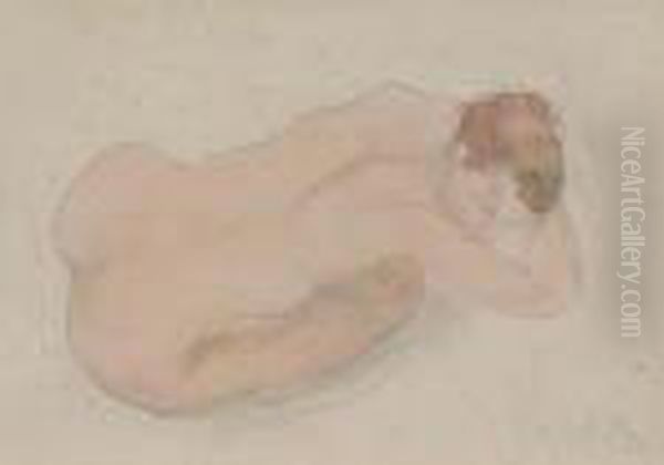 Etude De Femme Nue Oil Painting by Auguste Rodin