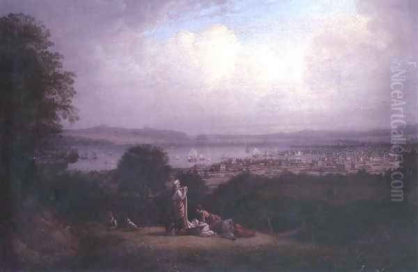 View of Greenock and the Bay of St. Lawrence Oil Painting by Robert Salmon