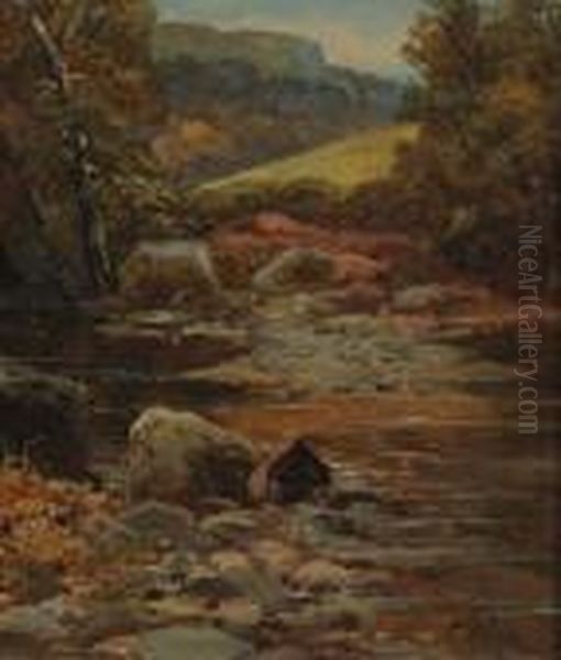 River Landscape Oil Painting by Clarence Roe