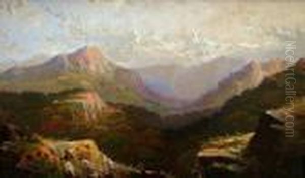 Mountainous Landscape, Scotland Oil Painting by Clarence Roe