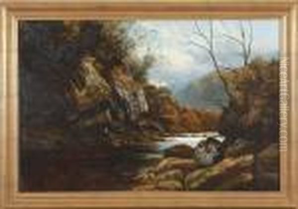 River Landscape Oil Painting by Clarence Roe