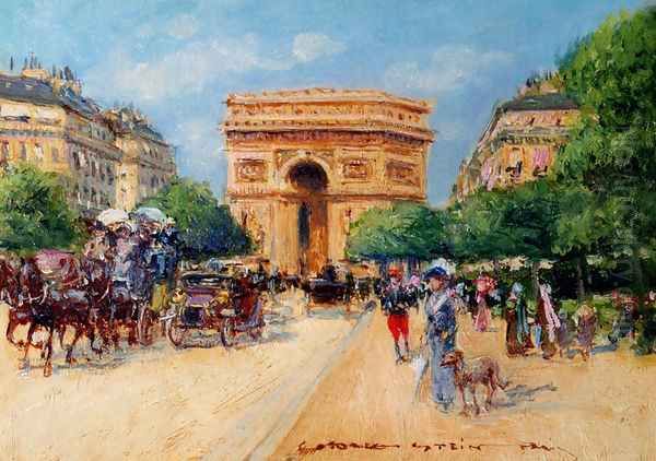 A Sunny Day In Paris Oil Painting by Georges Stein