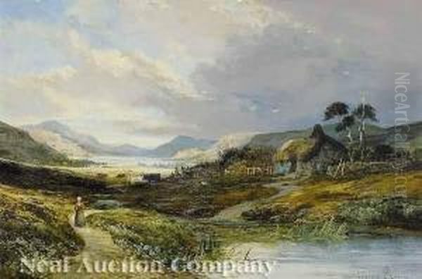 The Wee Wife And Thebut-an-ben At The Kinloch Oil Painting by Clarence Roe