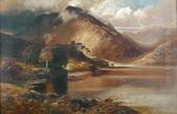 A Lakeland Landscape Oil Painting by Clarence Roe