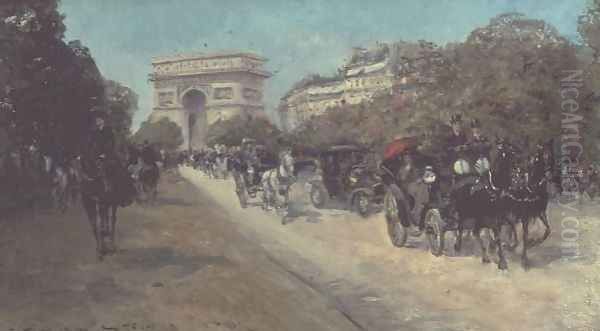 Boulevard in Paris Oil Painting by Georges Stein