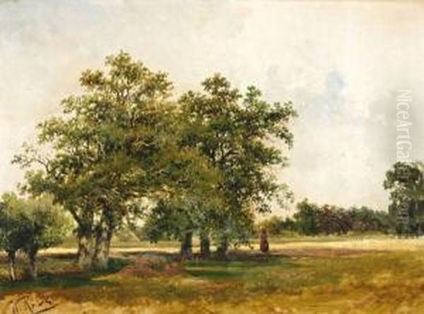 Boomrijk Landschap Oil Painting by Willem Roelofs