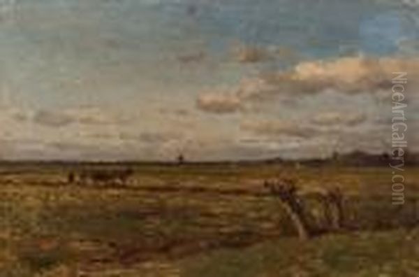 View Of The Pastures Oil Painting by Willem Roelofs