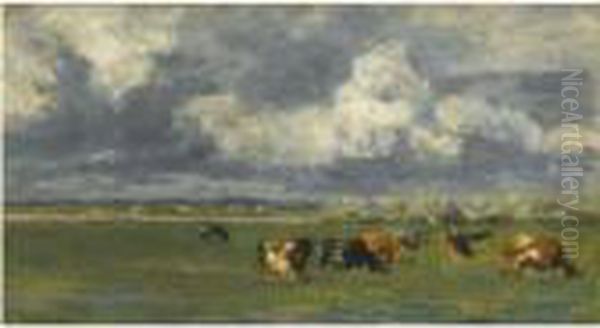 Cows At Pasture Oil Painting by Willem Roelofs