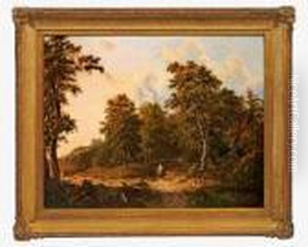 Waldlandschaft Mit Jungermutter Auf Dem Heimweg Oil Painting by Willem Roelofs