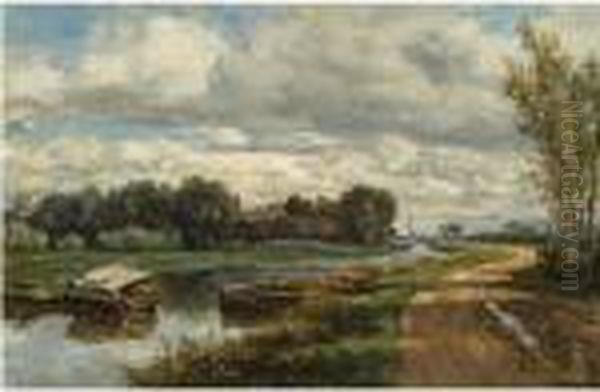 'chemin De Stompwijk Pres Leidschendam (environs De La Hayehollande)' Oil Painting by Willem Roelofs