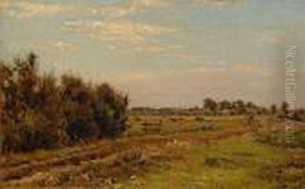 Country Road Oil Painting by Willem Roelofs