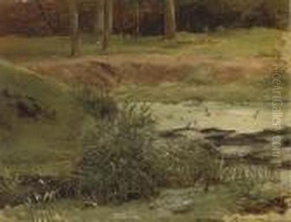 Rosendaal: The Pond Oil Painting by Willem Roelofs