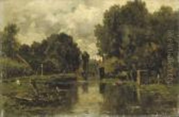 Entree Du Village D'abcoude Oil Painting by Willem Roelofs