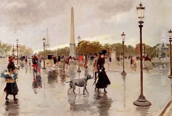 Place De La Concorde Oil Painting by Georges Stein