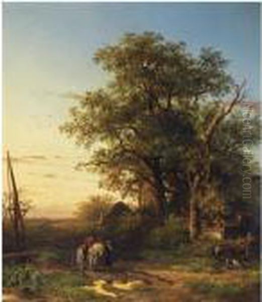 Returning Home Oil Painting by Willem Roelofs