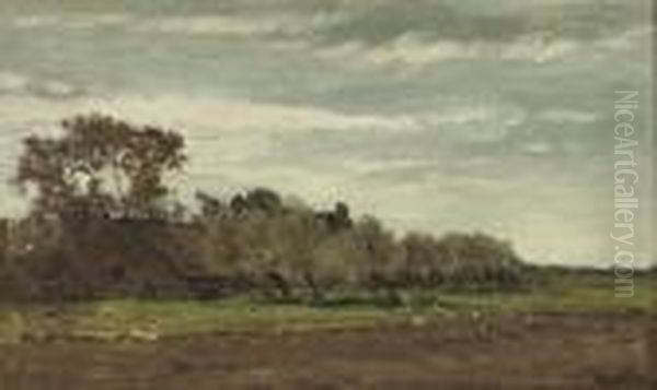 Ferme A Laren, Gooiland: By The Farmhouse Oil Painting by Willem Roelofs