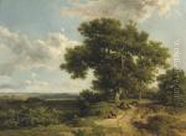 De Schaapherder: Taking A Rest Along A Dusty Path, Oosterbeek Oil Painting by Willem Roelofs