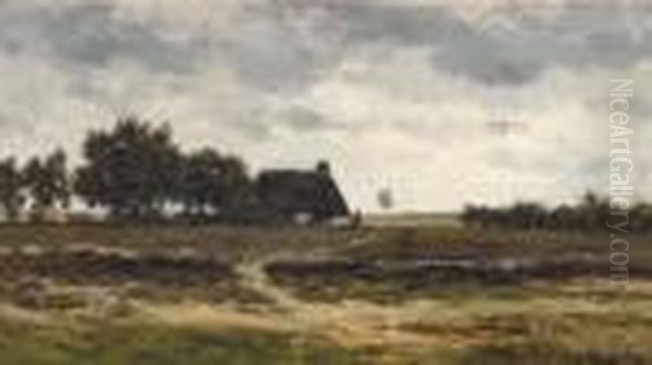 A Cottage In The Fields Oil Painting by Willem Roelofs