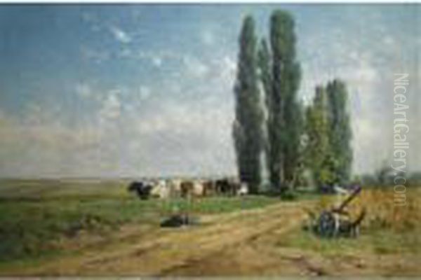 Summer (between Hilversum And Loosdrecht) Oil Painting by Willem Roelofs