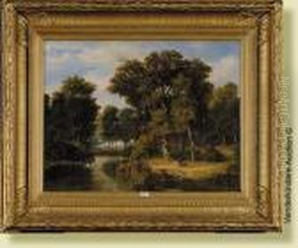 Sous-bois Anime A La Riviere Oil Painting by Willem Roelofs