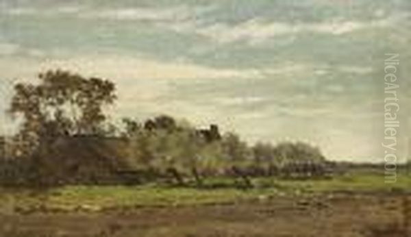 Farm In Laren Oil Painting by Willem Roelofs