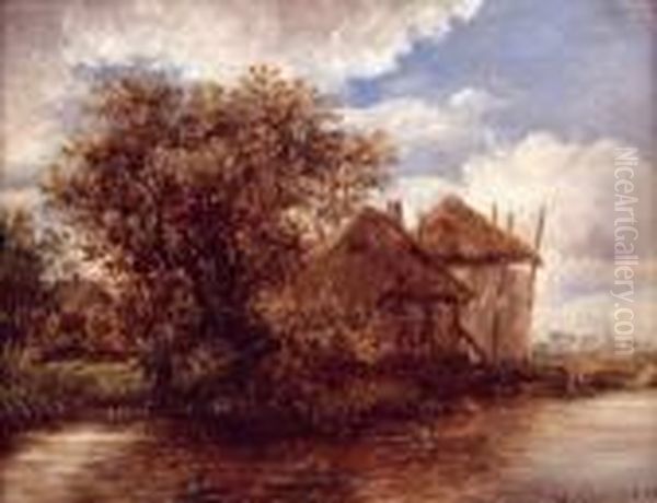 Ferme Pres Du Rivage Oil Painting by Willem Roelofs