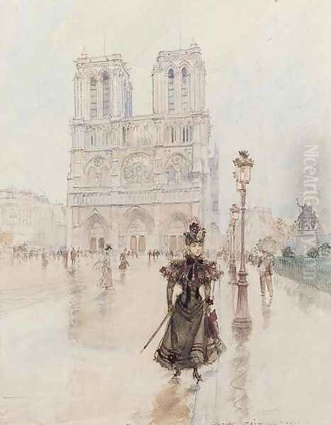 Vue de Notre Dame Oil Painting by Georges Stein