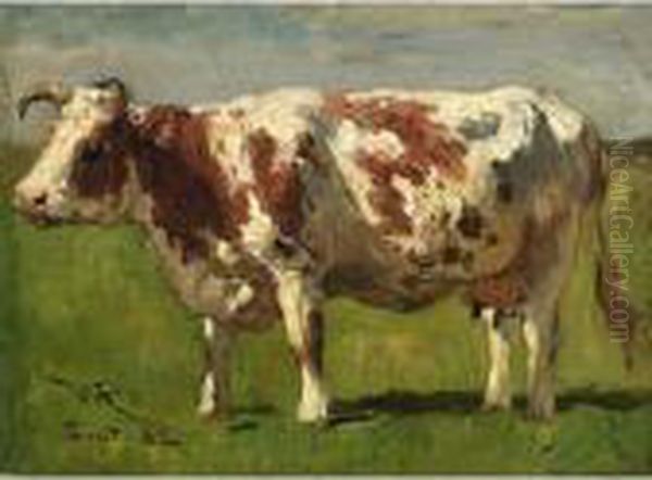 A Cow In A Field Oil Painting by Willem Roelofs