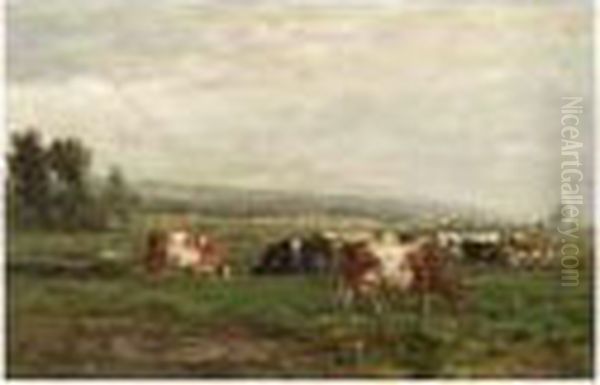 Cows At Pasture Oil Painting by Willem Roelofs