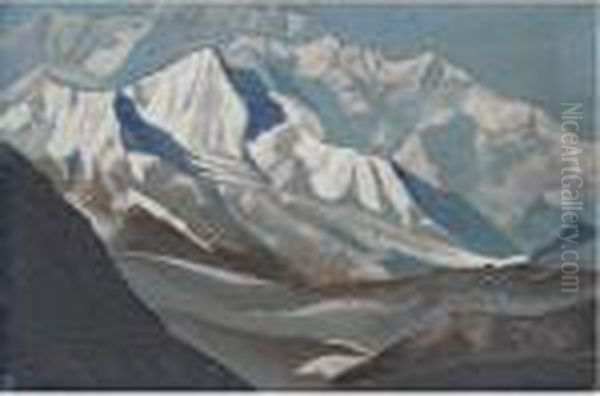 Himalayas, Kanchenjunga Oil Painting by Nicolaj Konstantinov Roerich