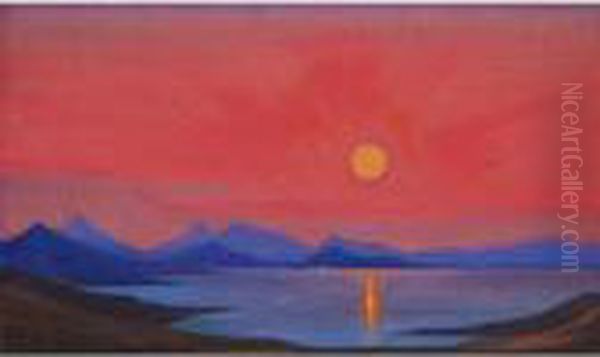 Sunset, Kashmir Oil Painting by Nicolaj Konstantinov Roerich