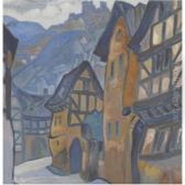 Village Oil Painting by Nicolaj Konstantinov Roerich