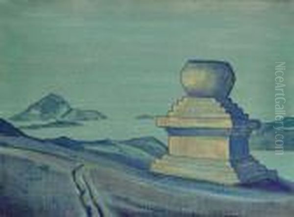 Stupa Oil Painting by Nicolaj Konstantinov Roerich