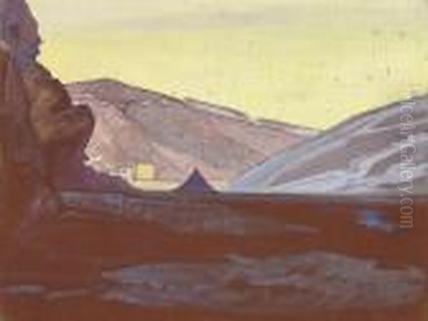 Sharugon Monastery, Tibet Oil Painting by Nicolaj Konstantinov Roerich