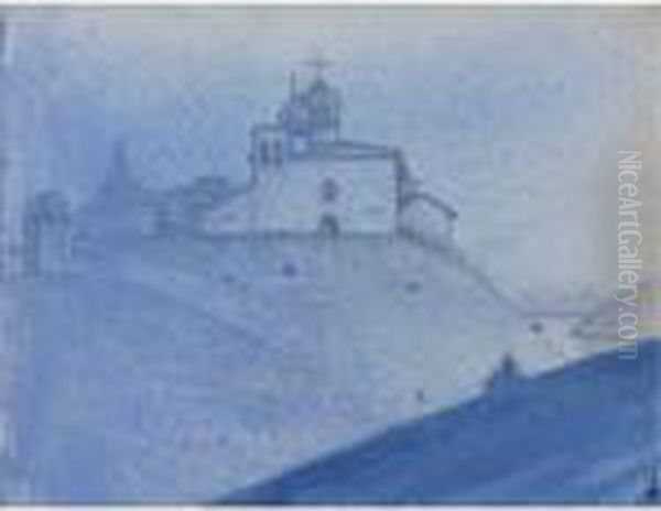 The Church Oil Painting by Nicolaj Konstantinov Roerich